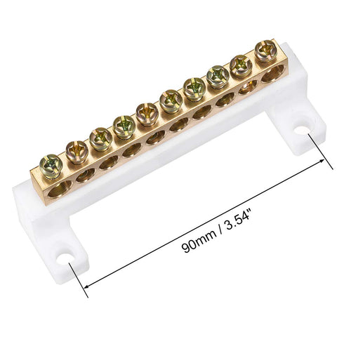 uxcell Terminal Block Connector Bar 10 Positions Single Row High Bridge Design Electric Barrier Bar 2 Pcs...