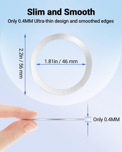 Magnetic Wireless Charging Magsafe Ring-6 PCS,Ultra-Thin(0.4mm) Magsafe Sticker, Compatible with iPhone 15/14/13/12 Series,Samsung Galaxy,Google P...