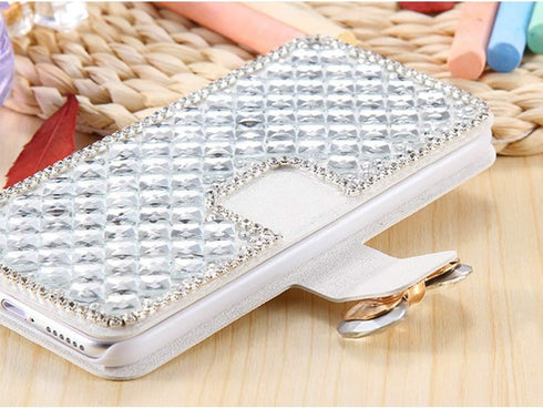 Omio for Galaxy Note 10 Plus Wallet Case Luxury Bling Diamond Card Holder with Stand Feature Sparkle Crystal Bowknot Shockproof Bumper Flip Cover ...
