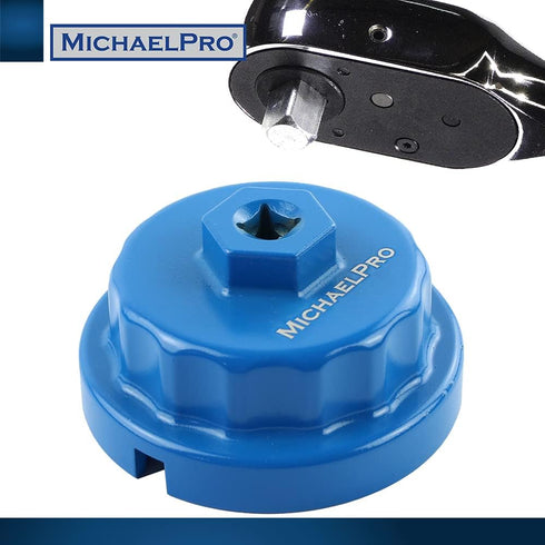 MichaelPro MP009057 Oil Filter Cap Wrench for Toyota, Lexus, Fits Most 6 & 8 Cylinder Engines / 2.5L to 5.7 L Engines, 64.5mm 14 flutes- Easily Re...