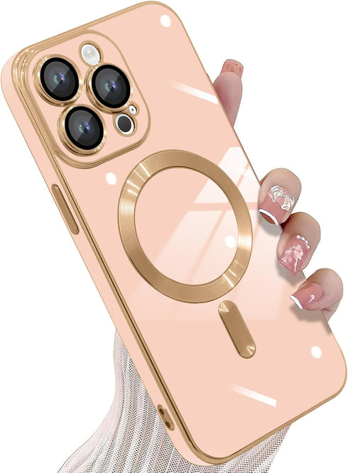 KANGHAR Magnetic Case Designed for iPhone 15 Pro Max for Women Girls Luxury Cute Plating Compatible with Magsafe iPhone Case Soft TPU Electroplate...