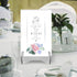 Hipiwe 6 Packs Acrylic Easel Stand Flat Plate Stand Clear Acrylic Display Easel Stand for Picture Frame Table Card Holder for Wedding Birthday Hom...
