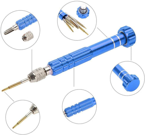 Precision Screwdriver Set, Screwdriver Handle With 5 Bits Repair Opening Tool Kit for Laptop,, Cell Phone,Glasses,Watch, Electronic Toys and Other...