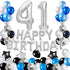41st Birthday Decorations - 56 Piece Set - Black, Blue, Silver - Adults - Adults, 41st Birthday - Unisex - Balloon Set - Balloons...