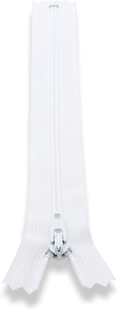 22 Inch YKK White Zippers 12 Pieces-Made in USA- For Apparel, Bags, Sewing & Craft Projects...