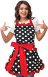 Violet Mist Vintage Apron for Women with Pockets - Cute Polka Dot Retro Stylish Apron, Red...