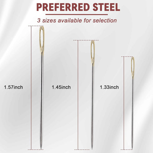 VIVAwisdom 15pcs Cross Stitch Needles,Large-Eye Needles for Hand Sewing,22 & 24 & 26 Gauge Blunt tip Needle,DIY Sturdy Stainless Steel Embroidery ...