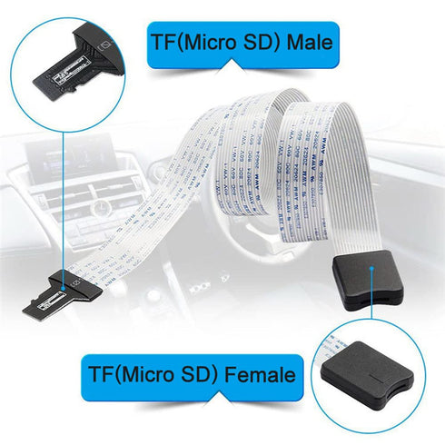 xiwai Micro-SD TF Memory Card Kit Male to TF Female Extension Soft Flat FPC Cable Extender 25cm...