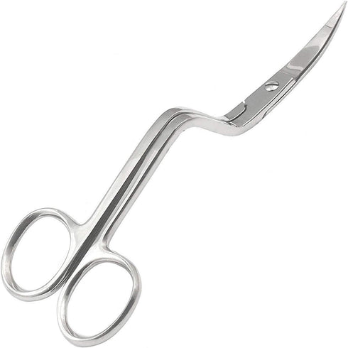 Bent Handle Curved Embroidery Applique Scissors for Machine Embroidery & Fabric Stitches (Silver, Medium 6.5')...