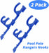2 Pack Plastic Pool Pole Hangers Hooks, Pool Holder Hooks for Telescopic Poles, Skimmers, Leaf Rakes, Nets, Brushes, Vacuum Hose, Garden Tools and...