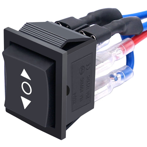 Weideer 12V Polarity Reverse Switch Momentary 6 Pin (ON)-Off-(ON) RV Jack Switch Motor Control Rocker Toggle with Jumper Wires...