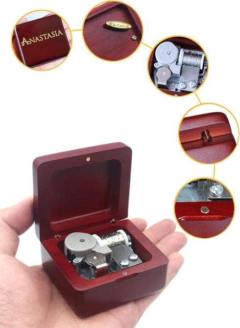 Sinzyo Anastasia-Once Upon a December Music Box Vintage Musical Boxs Gift for Birthday Valentine's Day Christmas Day(Wine Red Box)...