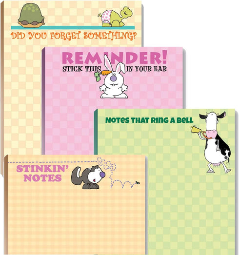 Cute Humorous Notepads - 4 Assorted Funny Note Pads...