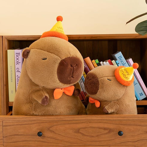 Cute Birthday Capybara Plush,12inch Kawaii Capybara Stuffed Animal Soft Stuffed Capybara Toy Birthday Gifts Party Decoration for Kids (Birthday Ca...