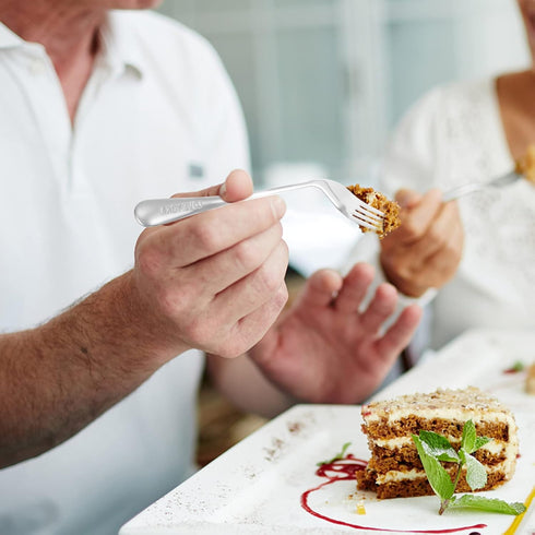 FOMIYES Adaptive Utensils Curved Fork Right Handed Angled Fork Cutlery Utensil Stainless Steel Eating Silverware for Hand Tremors Elderly Use...