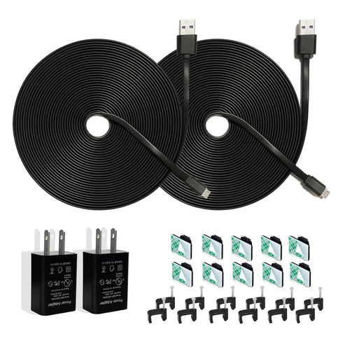20FT Power Extension Cable with Adapter for Wyze Cam V3/V4/OG/V3 Pro,Blink Outdoor(3rd Gen)/XT/XT2/Mini,Kasa,Arlo Essential,Eufy,SimpliSafe(Not fo...
