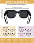Meeloog Polarized Fit Over Glasses Sunglasses for Women UV Protection, Trendy Square Wrap Around Shades for Driving Riding...