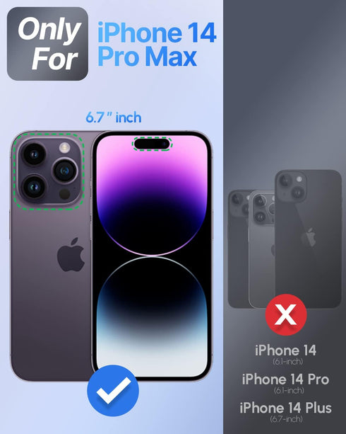 Silverback for iPhone 14 Pro Max Case with Camera Cover, MagSafe-Compatible Case with Built-in Stand, Magnetic Phone Case Translucent Matte Shockp...