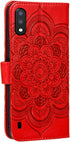 for Samsung Galaxy A01 Case Flip Premium Wallet Phone Case PU Leather Mandala Embossed Shockproof Cover with Kickstand Card Holder Cover for Samsu...