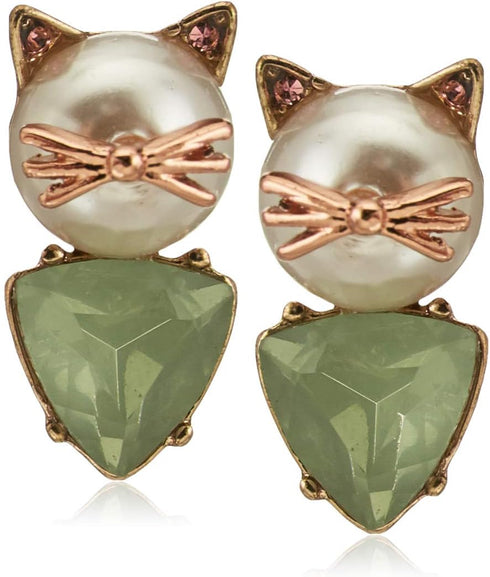Betsey Johnson Cat Stud Earrings...