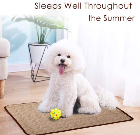 Pet Cooling Mat for Dog Puppy Cat Washable Cooling Pad, Reusable Ice Silk Dog Self Cooling Mat, Pet Sleeping Pad Blanket for Pet Beds Kennels Couc...