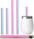 Reusable Drinking Straws with travel case, Made in USA, Cups 8-20 oz - For both Hot and Cold Beverages, Water/Coffee/Tea 2 Small, 2 Medium...