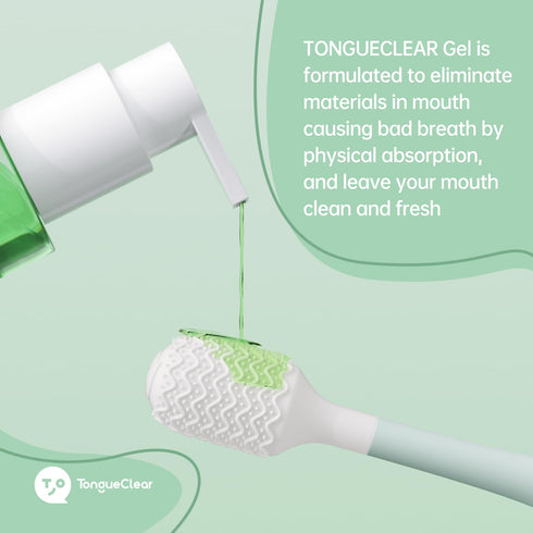Oral cleaner & Gel Kit | Oral Mucosa Scraper to Fight Bad Breath and Halitosis | Mouth Odor Eliminator | Tongue Cleaner for Adults | Fresh Mint (S...