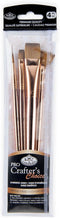 Royal & Langnickel Crafter's Choice Pro 4pc Synthetic Sable Wash Variety Craft Brush Set, Includes - Shader, Wash, Round & Fan Brushes...