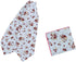 Dan Smith Light Blue,Burgundy,Rosy Brown Long-Self Ascot Tie For Mens 53" Big And Tall Long-Self Cravat Necktie Pocket-Square Set Blue 100% Pure C...