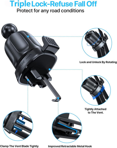 Miracase 2025 Upgrade Universal Car Phone Holder Mount for Air Vent, Sturdy and Thick Case Friendly Hands-Free Mount for iPhone, Samsung, and All ...