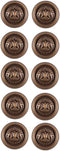 Mibo 10pcs Military Look Shank Button - Heraldic Shield with Eagle and Laurel Leaves - 28L(18mm) - Antique Brass...