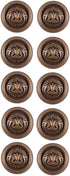 Mibo 10pcs Military Look Shank Button - Heraldic Shield with Eagle and Laurel Leaves - 28L(18mm) - Antique Brass...
