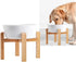 Elevated/Raised Dog Bowl Wood Stand for Medium Large Breed,7.67 in Wide Dog Food Water Dish Holder, Non Slip Modern Cute Porcelain Pet Bowl Stand ...