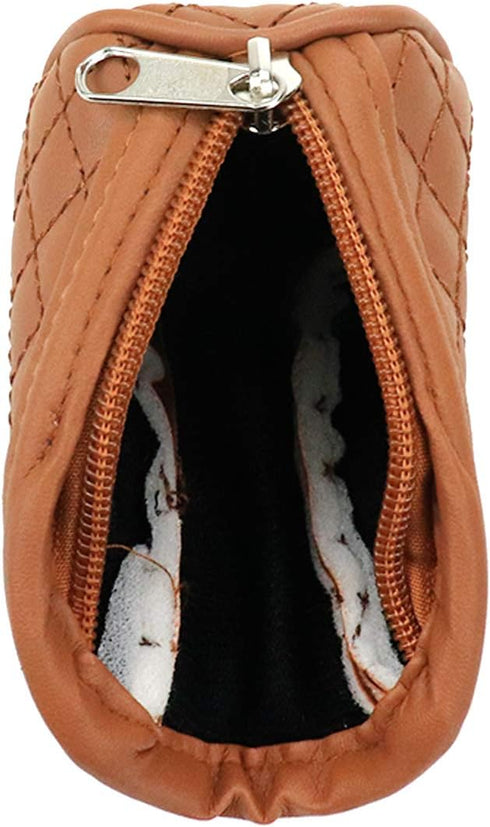 Leather Lattice Pattern Gear Shift Knob Cover, Auto Car Shift Knob Protective Sleeve Zipper Type (Brown)...