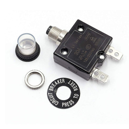 smseace 3Amp Electric Button Breaker 125/250VAC,Thermal Overload Protector L1 Series with Manual Reset, Waterproof Button Cap L1-3A...