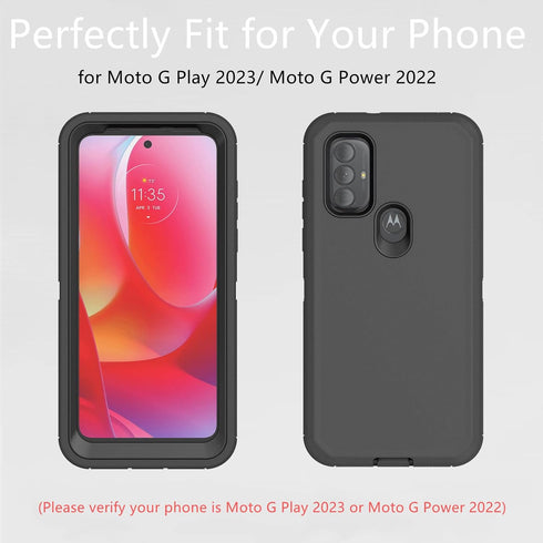 for Motorola Moto G Play 2023 Case, Heavy Duty Defender Case Shockproof Dustproof Protection 3 in 1 Rugged Phone Cover for Moto G Play 2023/ Moto ...
