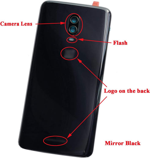 Ubrokeifixit for OnePlus 6T Housing Rear Back Glass Door Cover Replacement for OnePlus 6T A6010 A6013 LTE 6.41" (Mirror Black)...