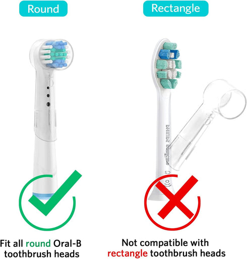 Electric Toothbrush Travel Case, Hard Storage Case with 6pcs Toothbrush Cover Caps, Fits for Oral-B/Oral-B Pro/Philips Sonicare Electric Toothbrus...