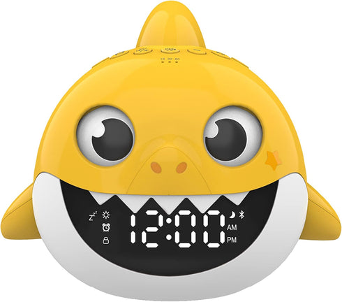 Core Innovations Baby Shark Alarm Clock and Bluetooth Speaker, Yellow...