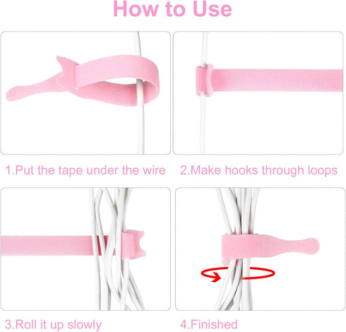 110PCS Reusable Cable Ties, Adjustable 8 × 1/2" Cord Organizer Ties, Multi-purpose Hook Loop Cable Management Wire Ties for Organizing Home, Offic...