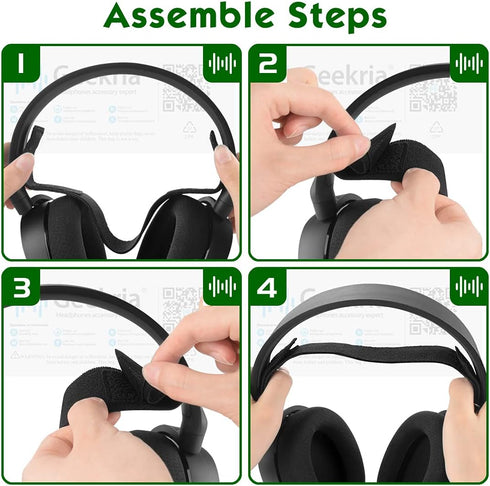 Geekria Flex Fabric Headband Pad Compatible with SteelSeries Arctis 5 & Arctis 3 All-Platform Gaming, Headphones Replacement Band, Headset Head To...