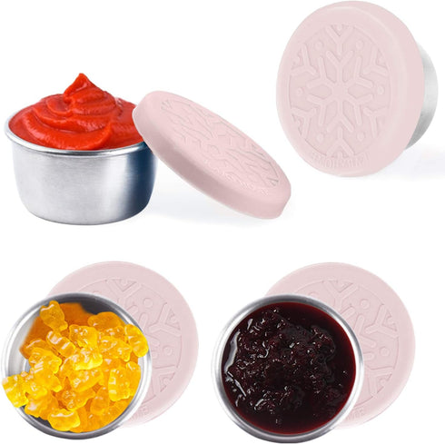 LALASTAR Salad Dressing Containers Set, Small Condiment Containers with Silicone Lids, Leakproof & Reusable for Condiments, Snacks, Dipping Sauce,...
