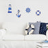 Yookeer 4 Pcs Beach Coastal Wall Decor Ocean nautical Bathroom Decor Wood Lighthouse Ship Wheel Anchor Wall Art Signs for Beach Party Room Bathroo...