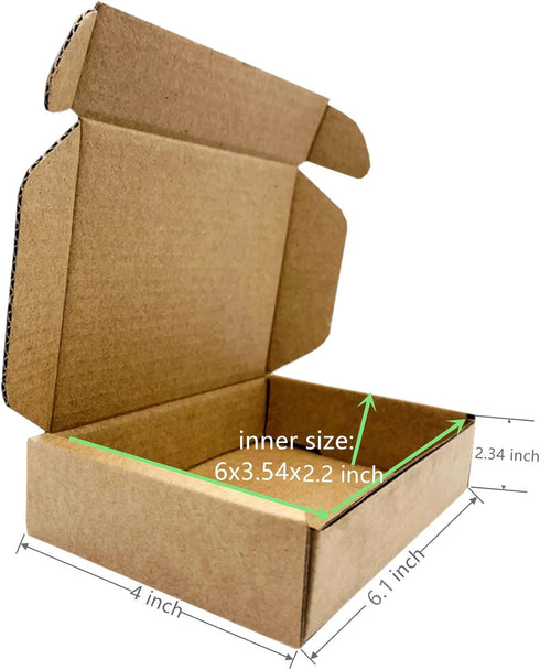 Small Corrugated Boxes 6x4x2.2 inch Tiny Recyclable Cardboard Mailing Box for Storage and Shipping 20 Pack...