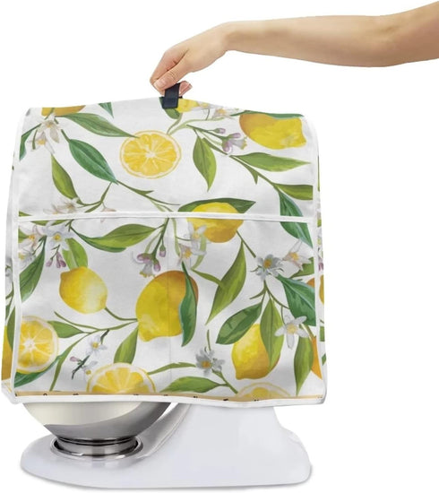 Floral Lemon Print Stand Mixer Dust-proof Cover for Kitchen Aid Mixer or Coffee Maker, Appliance Dust Cover Kitchen Appliance Accessories with Poc...