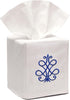 Jacaranda Living Square Tissue Box Cover, Linen/Cotton Fabric Tissue Holder, Decorative Cloth Tissue Cube Cover, Scrolls Design French Scroll (Chi...