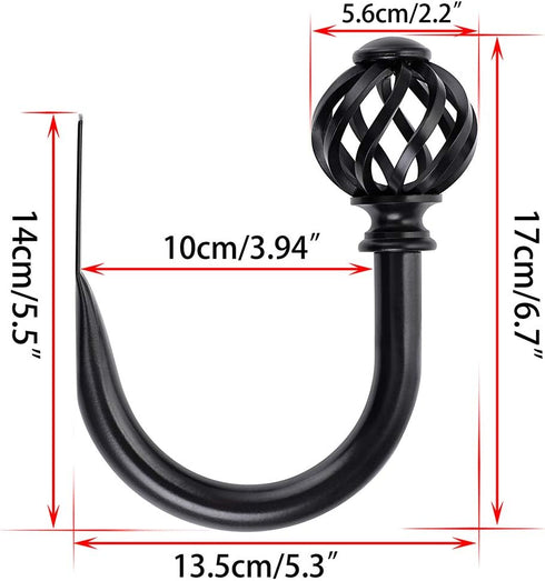 Sumnacon Set of 2 Metal Curtain Holdbacks - Wall Mounted Drapery Tiebacks with Screws, Decorative Window Treatment Holdbacks for Bedroom, Livingro...