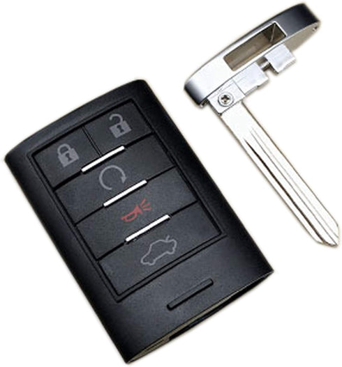 Smart Key Fob Case Shell Fit for Cadillac STS CTS 2008 2009 2010 2011 2012 2013 Replacement Keyless Entry Remote Car Key Housing Casing Outer Cove...