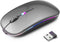 Wireless Bluetooth Mouse, Rechargeable LED Dual Mode Mouse (Bluetooth 5.2 and USB Receiver) Portable Silent Mouse,for Laptop/Desktop/Tablet(Grey)...
