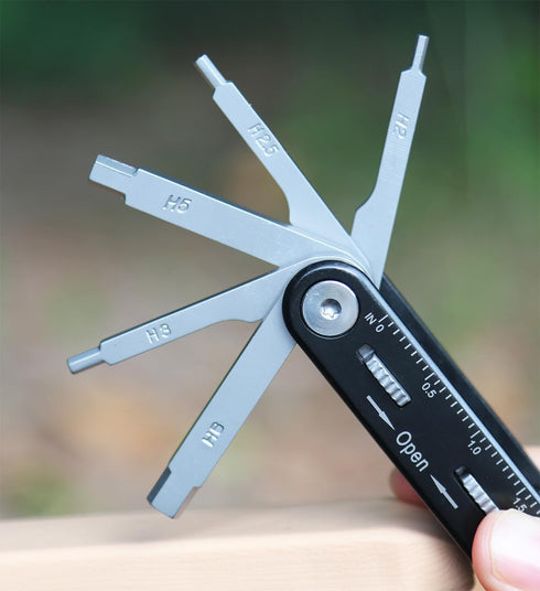 Folding Tool Set with Screwdrivers and Hex Key Wrenches, 10-in-1 Photography Household Automobile Repair Multi-tool with Locking System (Black)...